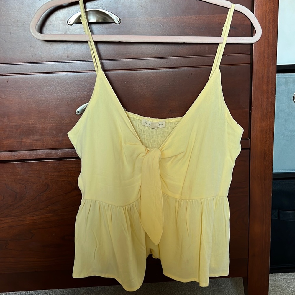Pastel yellow tie cami top